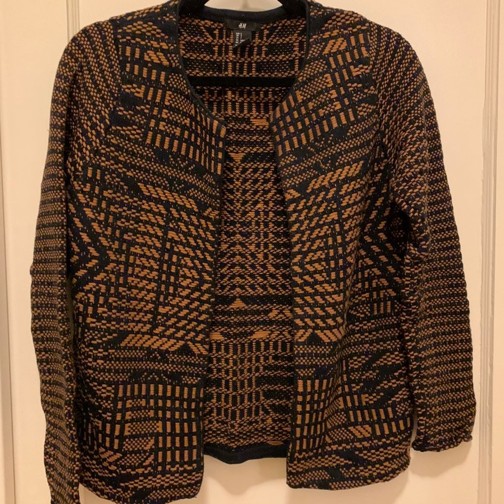 H&M Patterned Sweater Blazer Jacket, Size S